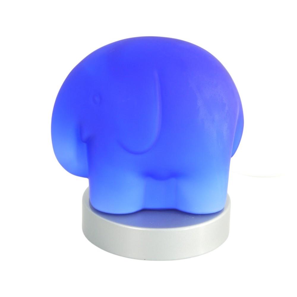 Mundgeblasene Vollglas Tischleuchte ELEFANT Farbe blau