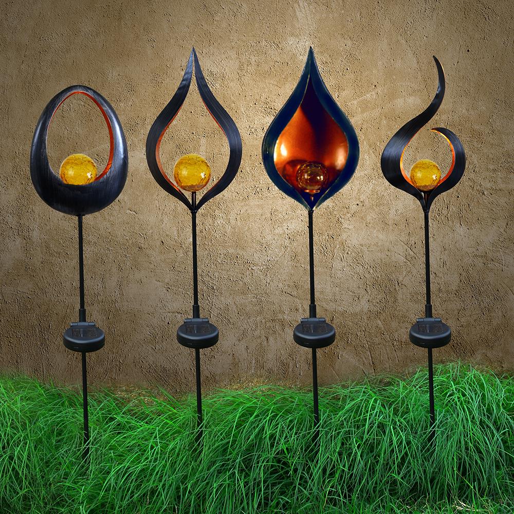 4 x Gartenstecker Voile sortiert nur Dekostecker ohne Beleuchtung
