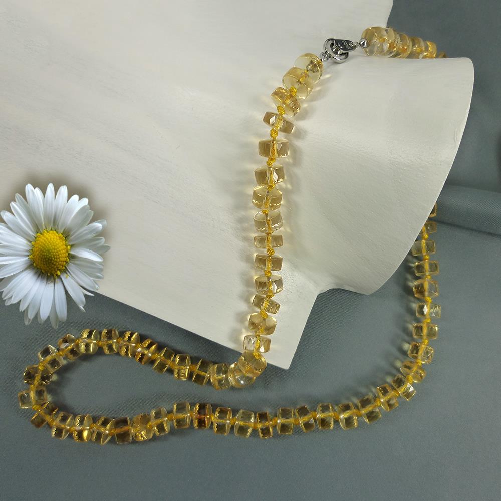 Kette Citrin 55cm Edelstein Halskette Geschenk