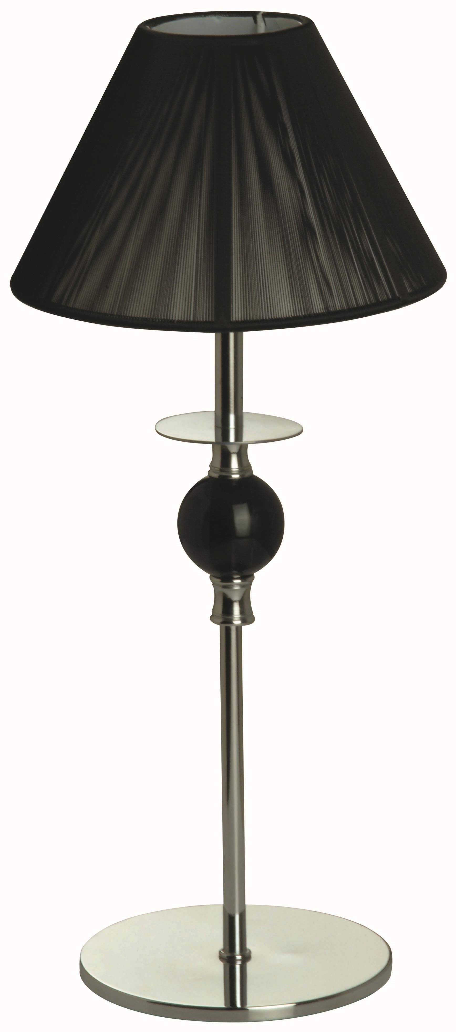 Tischleuchte Marietta mit Seidenschirm schwarz