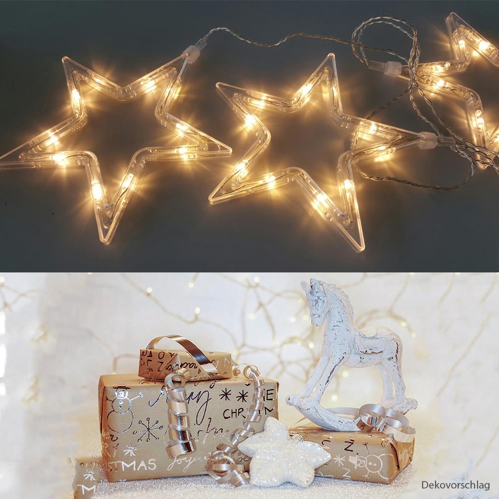 LED Lichterkette 5 Sterne Fenster-Weihnachtsbeleuchtung