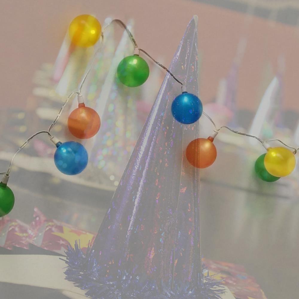 LED Lichterkette 25-flammig Kinderleuchte Kugeln bunt