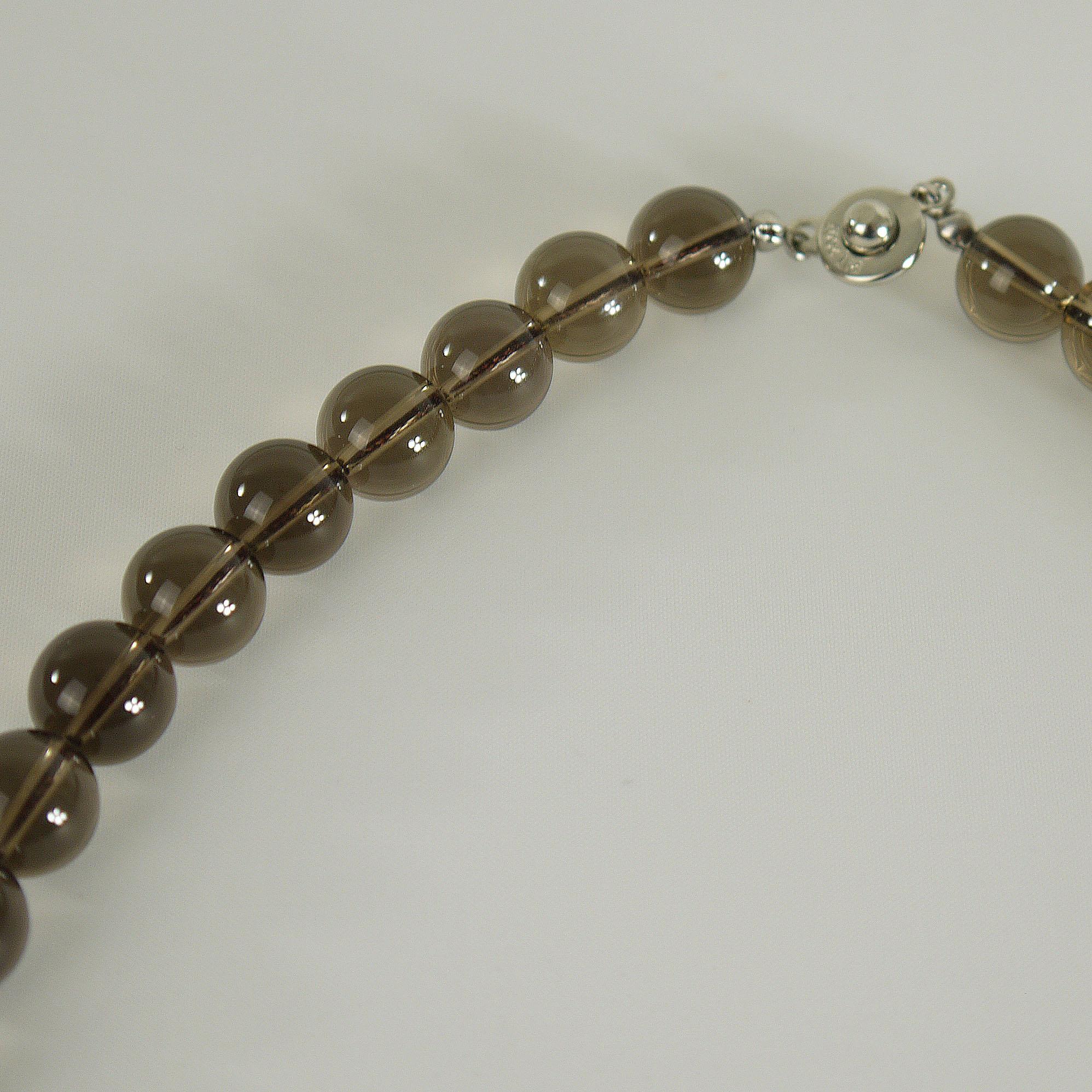 Kette Rauchquarz Kugelkette Naturstein Edelsteinkette