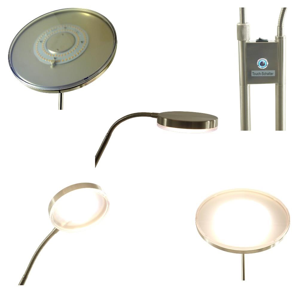 LED-Stehleuchte Livio Deckenfluter mit Lesearm und Dimmfunktion