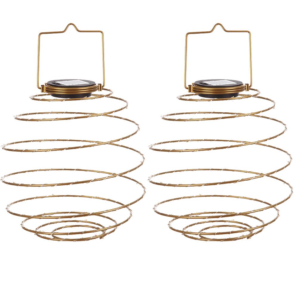 2 x Solar-Leuchte Spirale Farbe messing