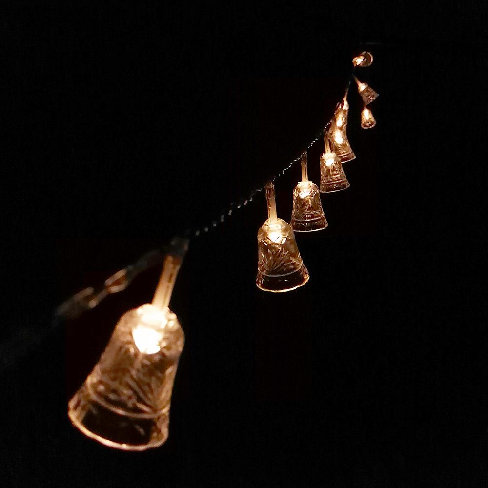 LED Lichterkette GLOCKE 10-flammig batteriebetrieben Weihnachtsbeleuchtung