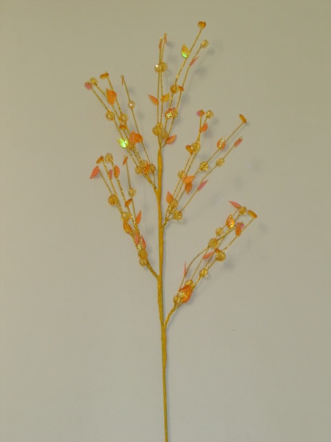 3 x Dekorations- Zweige im Set Gold-orangefarben Dekozweige