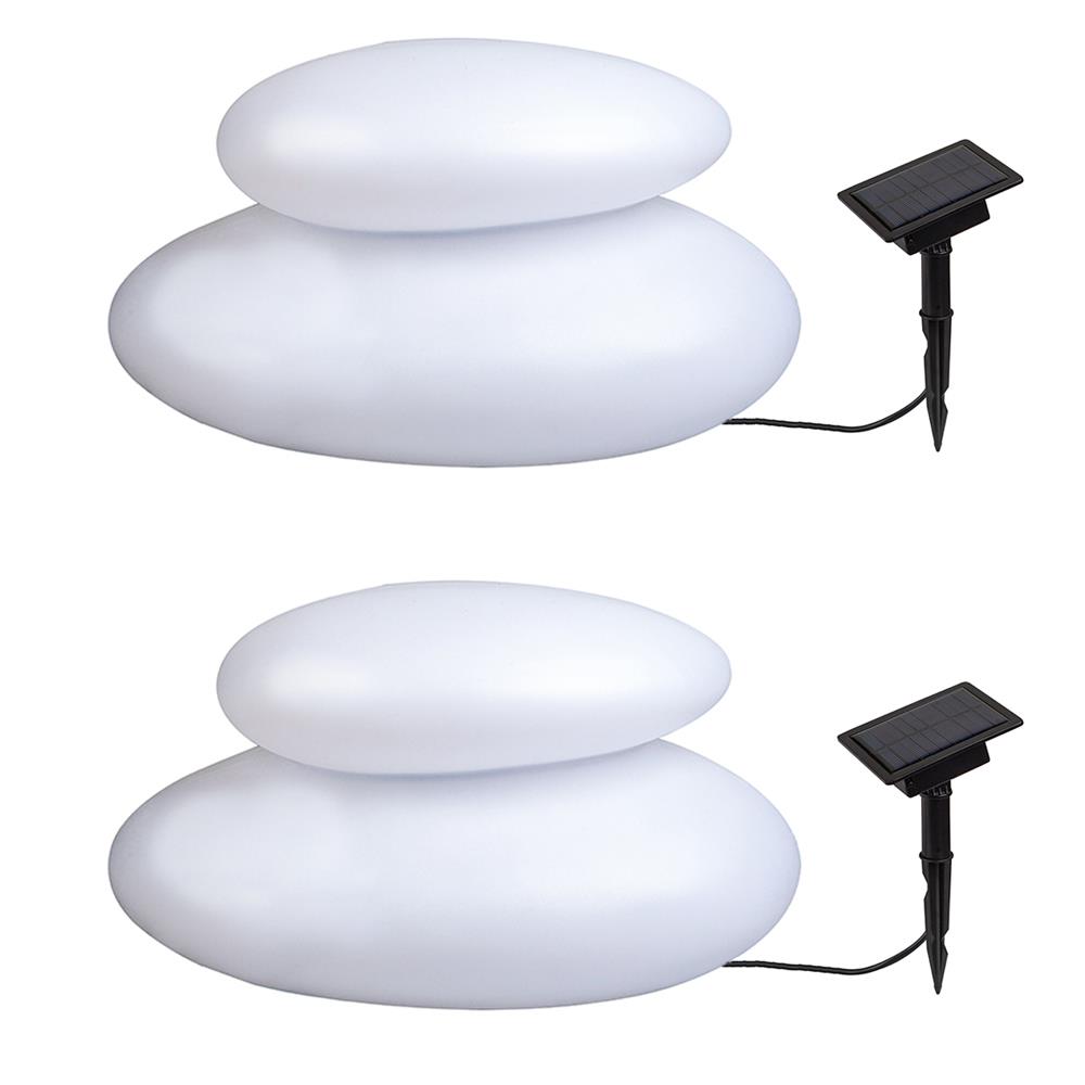 2 x Solar-Dekostein Duo Solarleuchte
