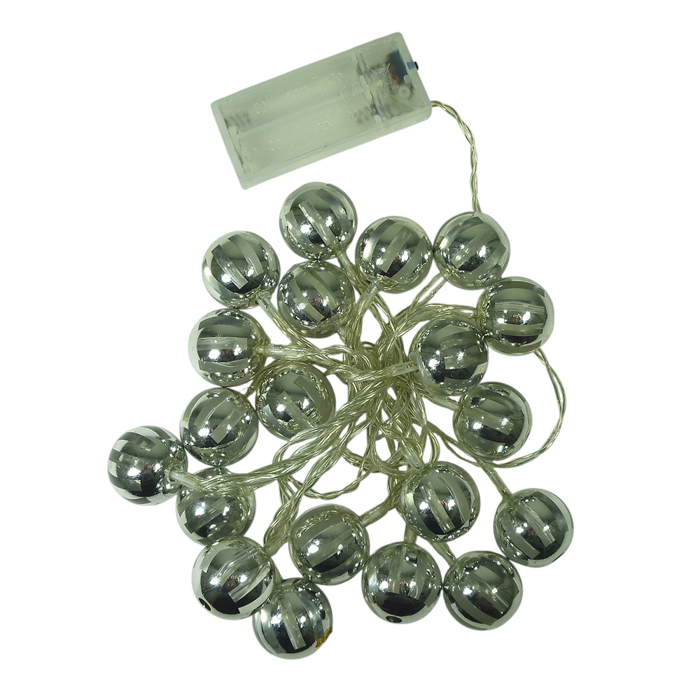 LED Lichterkette Glanzkugeln 20 flammig batteriebetrieben Dekoleuchte