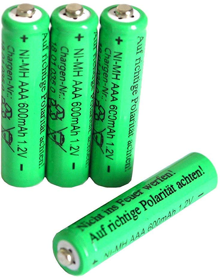 4er Set Solar-Akku, AAA NiMH, 600mAh