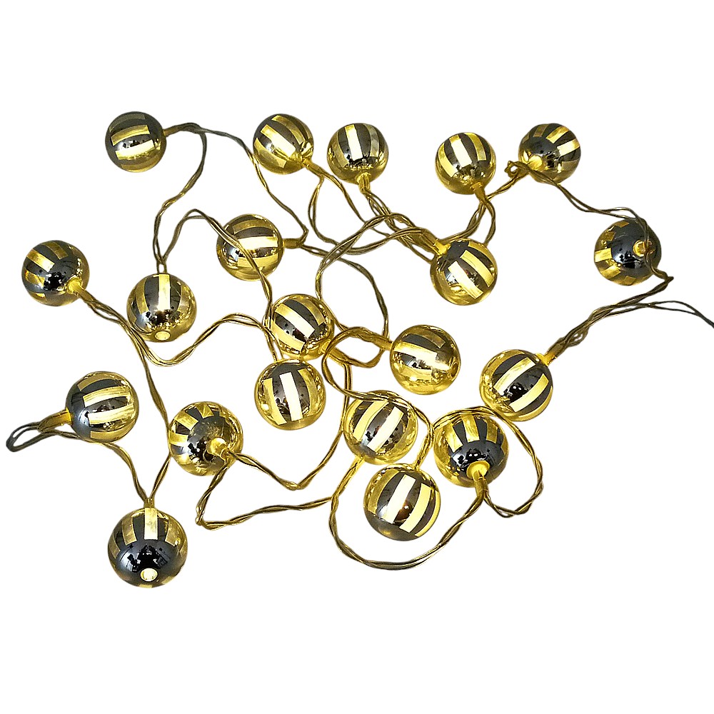 LED Lichterkette Glanzkugeln 20 flammig batteriebetrieben Dekoleuchte