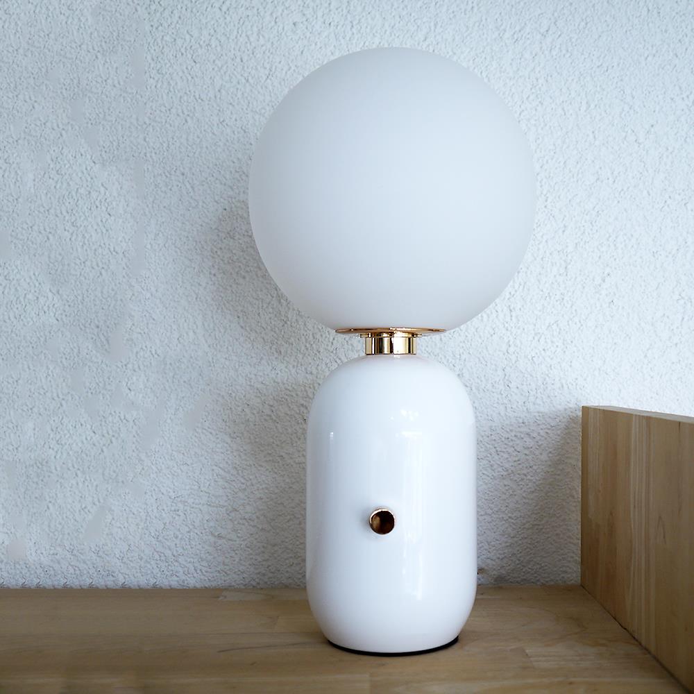 Moderne Glaskugel-Tisch-Leuchte NOVA mit Knopf-Touch-Schalter