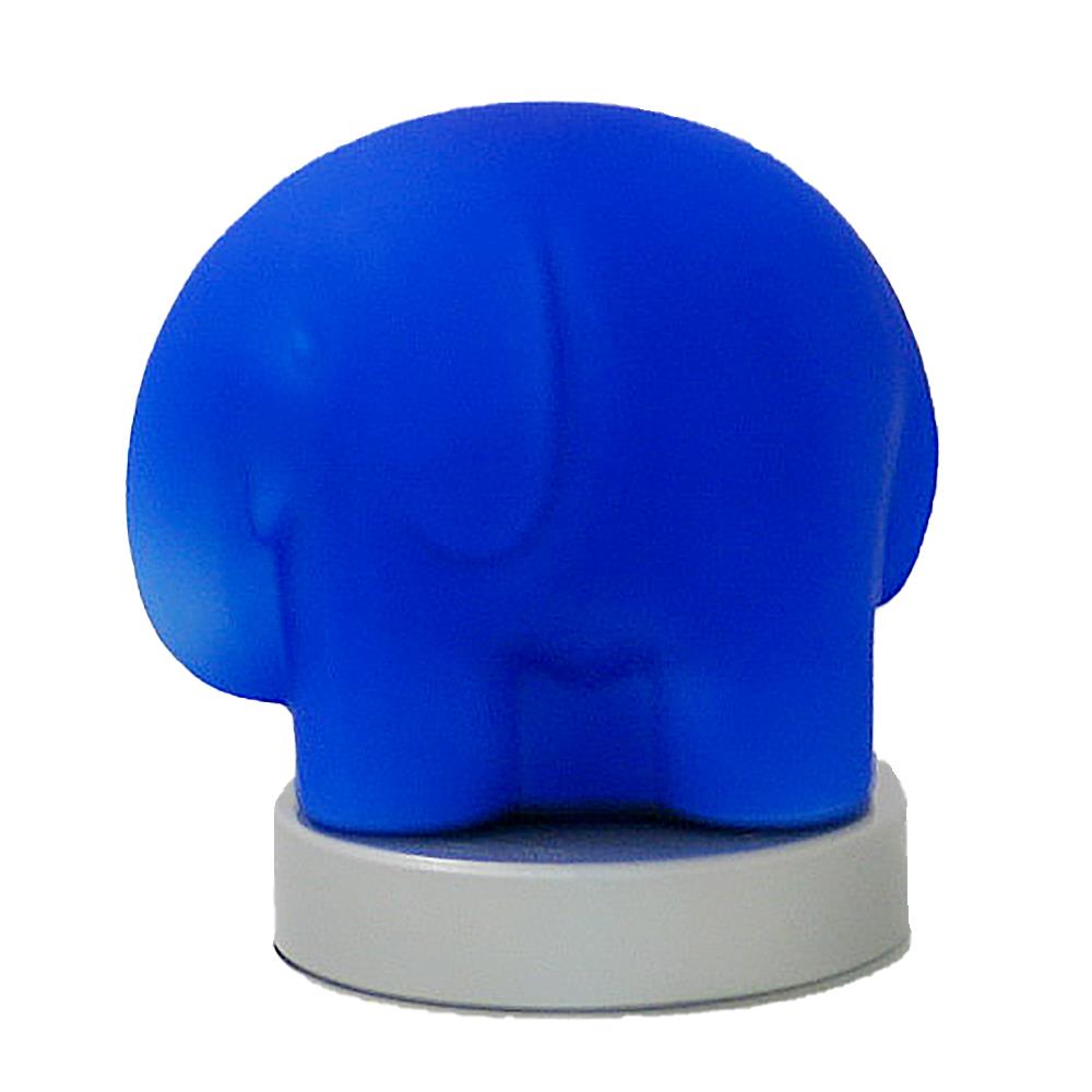 Hochwertige mundgeblasene Vollglas Tischleuchte ELEFANT blau