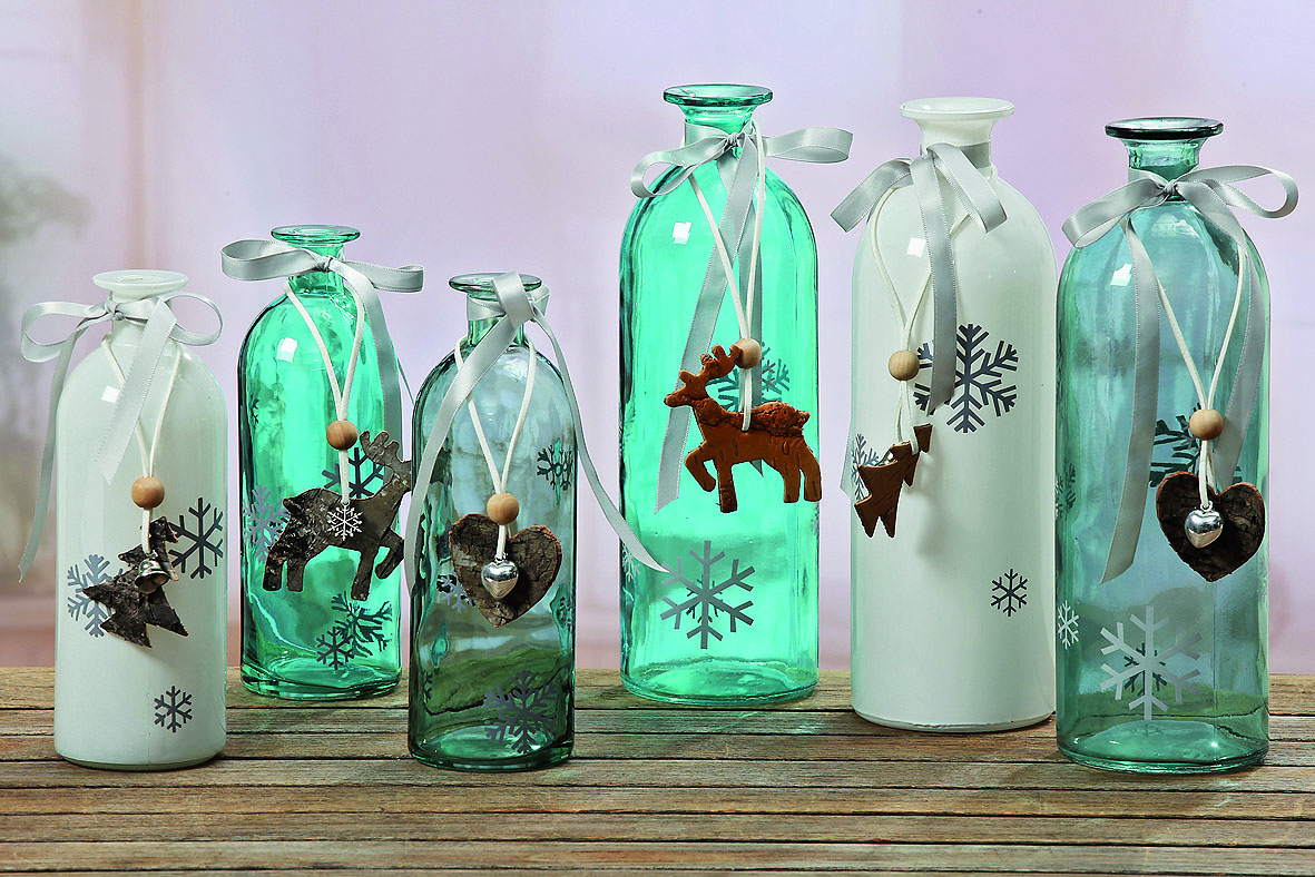 3 x Vase Louisanne  lackiertes Glas