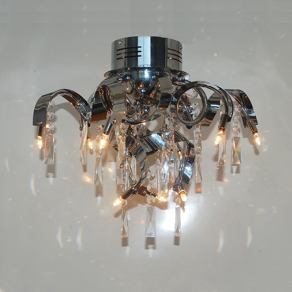 Deckenleuchte MAXIME moderne Lampe Kristall / Chrom D 42cm