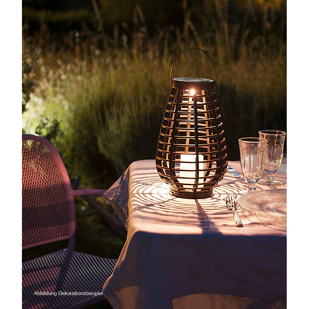 2 x LED-Solar-Garten-Leuchte-Laterne RISS