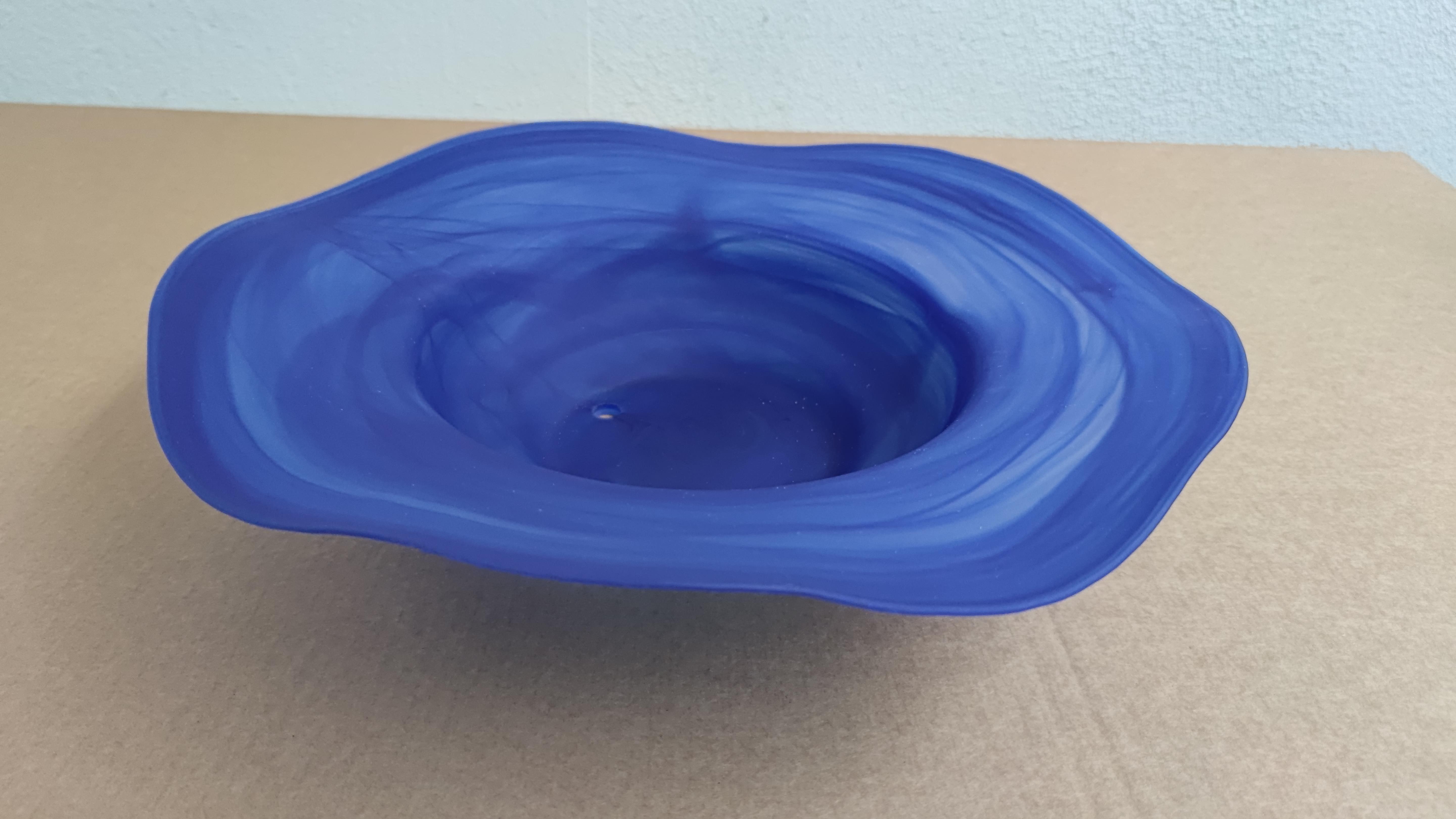 Glasschale für Nebler Groß D43cm Blau