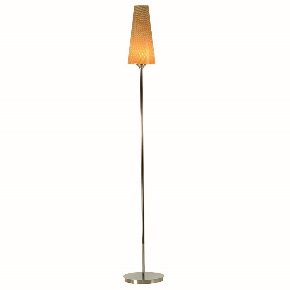 Glas Stehleuchte Leander nickel braun orange