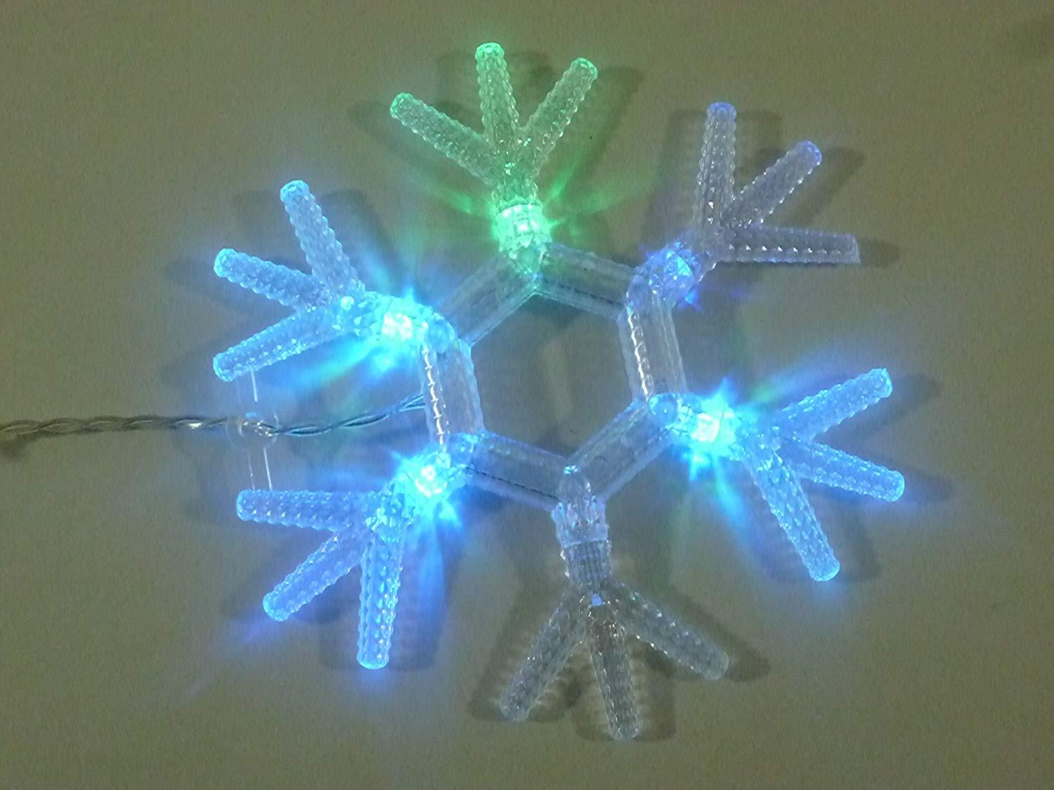 Schneeflocke 6 LED farbwechselnd Batteriebetriebend Fensterbeleuchtung Innendekoration