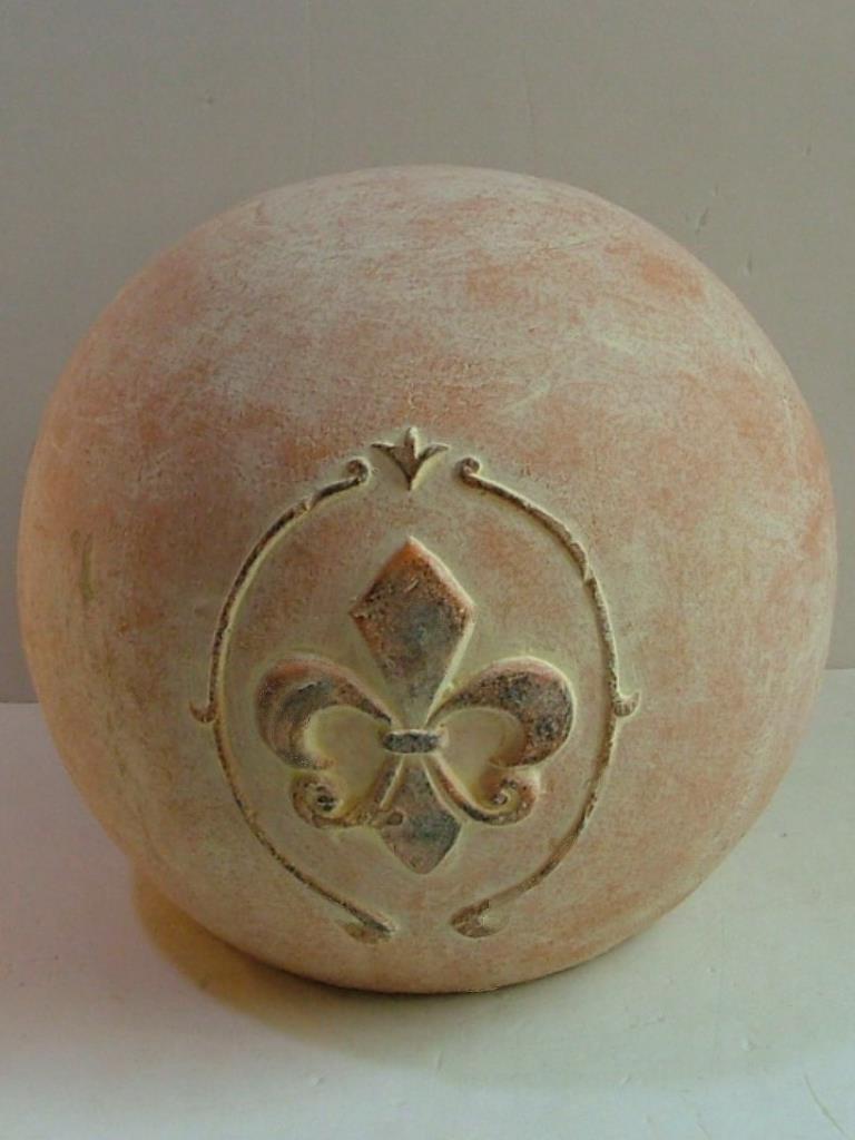 Deko-Kugel orange aus Keramik Gartendekoration Geschenk