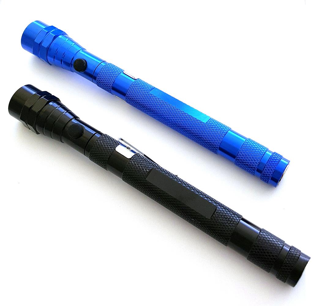 LED Teleskop Taschenlampe Sky blau+schwarz 2er Set