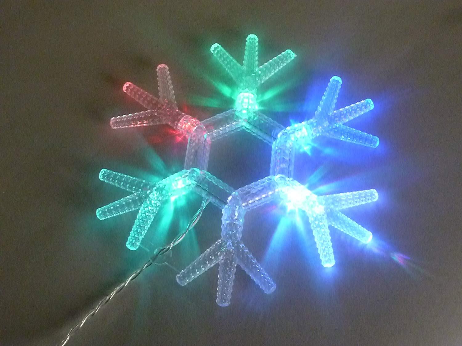 Schneeflocke 6 LED farbwechselnd Batteriebetriebend Fensterbeleuchtung Innendekoration