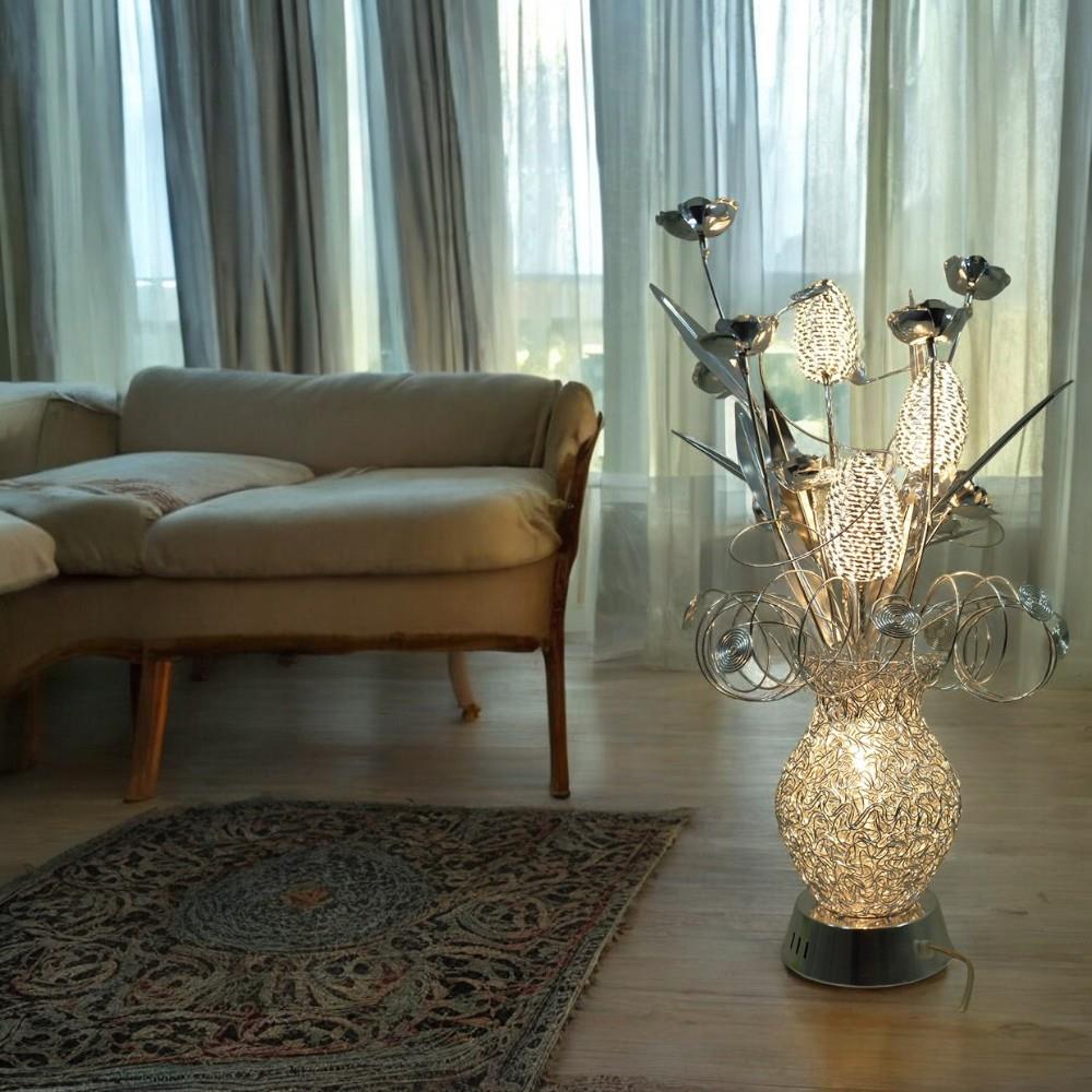 Traumhafte Blumenleuchte ORNELLA Tisch- Vasenleuchte