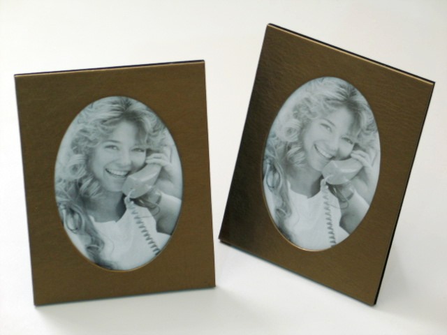  2 x Bilder-Foto-Rahmen Wohndekoration Geschenk-Idee (Metallic-Gold)
