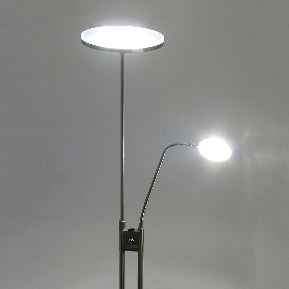 LED-Stehleuchte Livio Deckenfluter mit Lesearm und Dimmfunktion