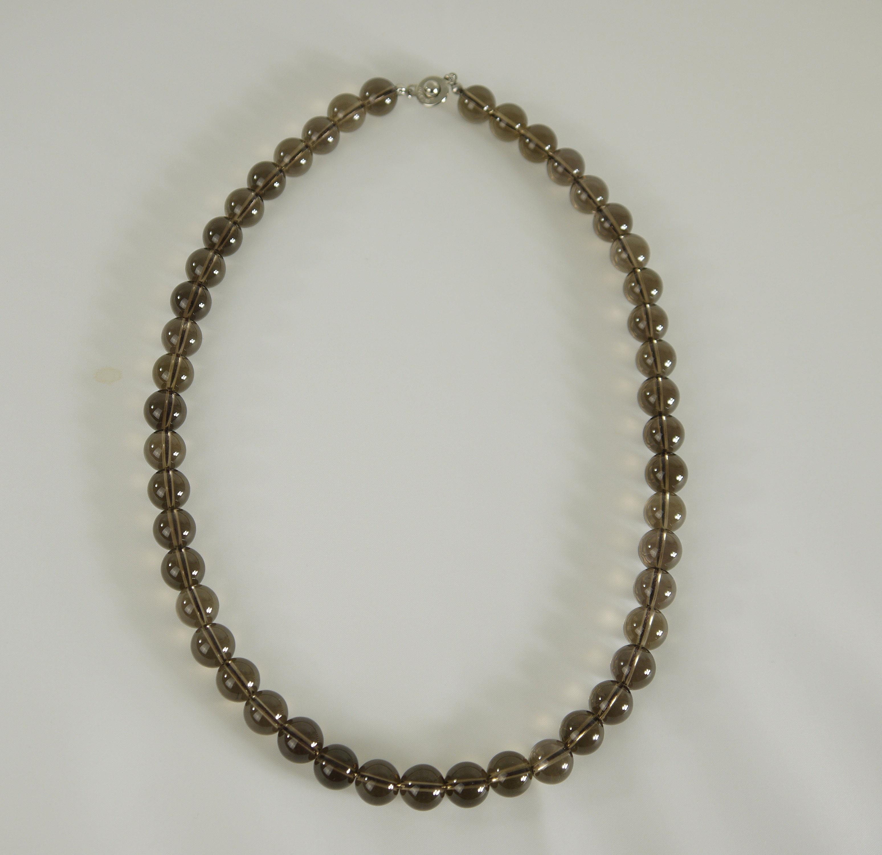 Kette Rauchquarz Kugelkette Naturstein Edelsteinkette