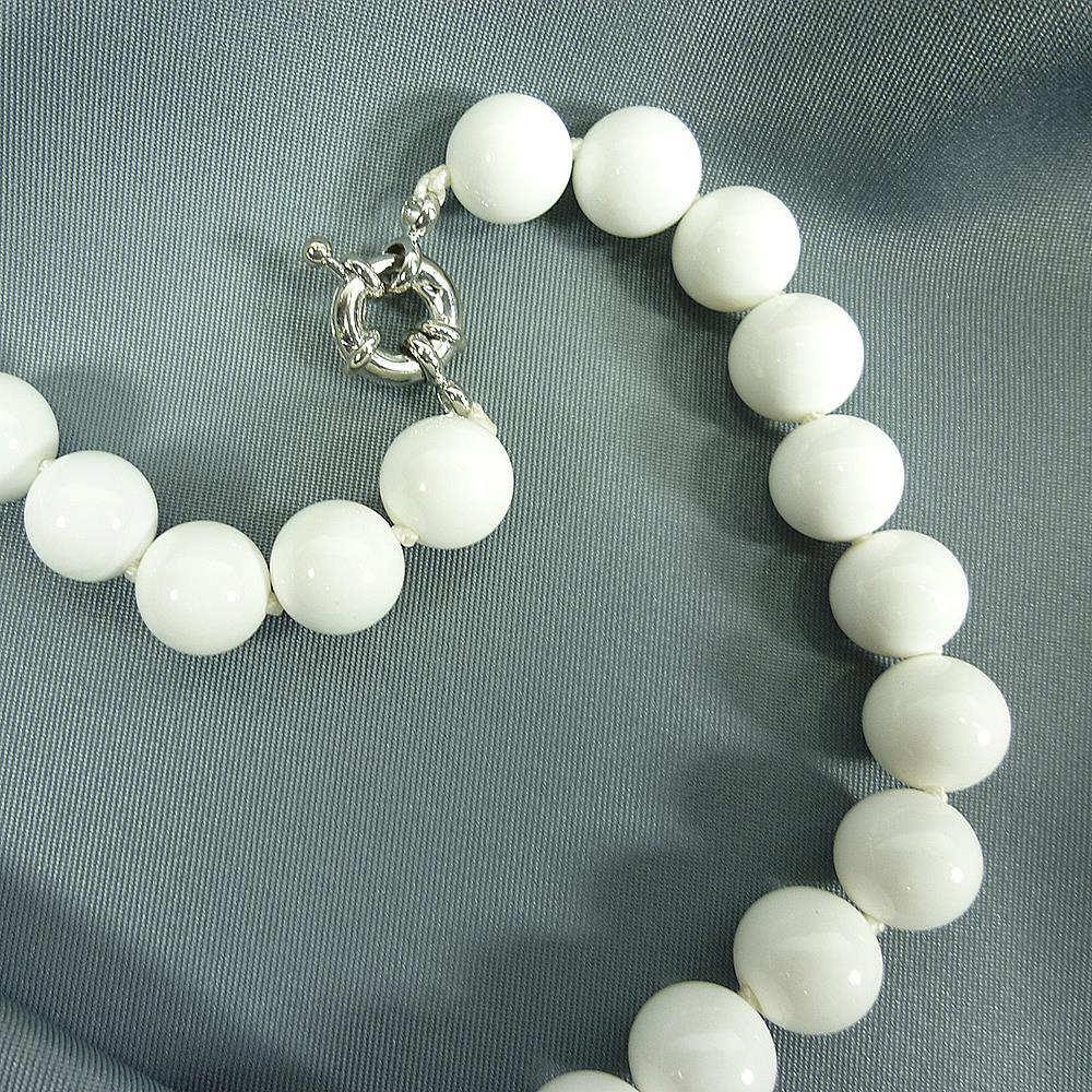 Kugelkette Hippopus Muscheln 10mm weiss Halskette