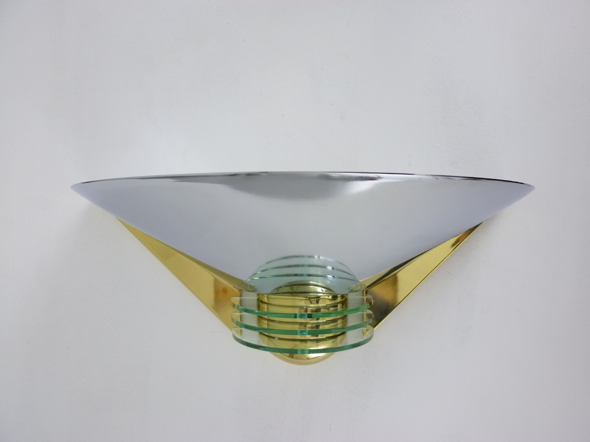 Hochwertige  Wandleuchte Chrom-Messing 