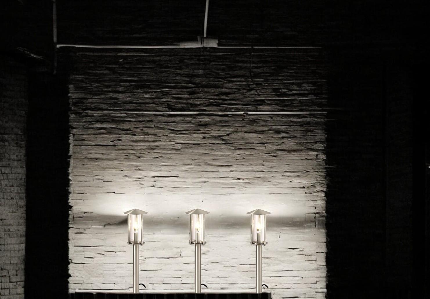 LED Außenleuchte Vico 3-flammig mit Spieß und Leuchtmittel Fassung G4
