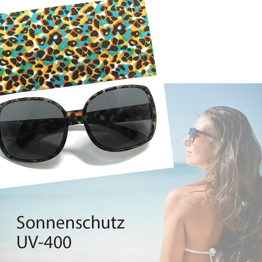 Damen-Sonnenbrille, Sonnen-Schutz mit UV-400-Schutz, Etui im passenden Design Strand-Brille