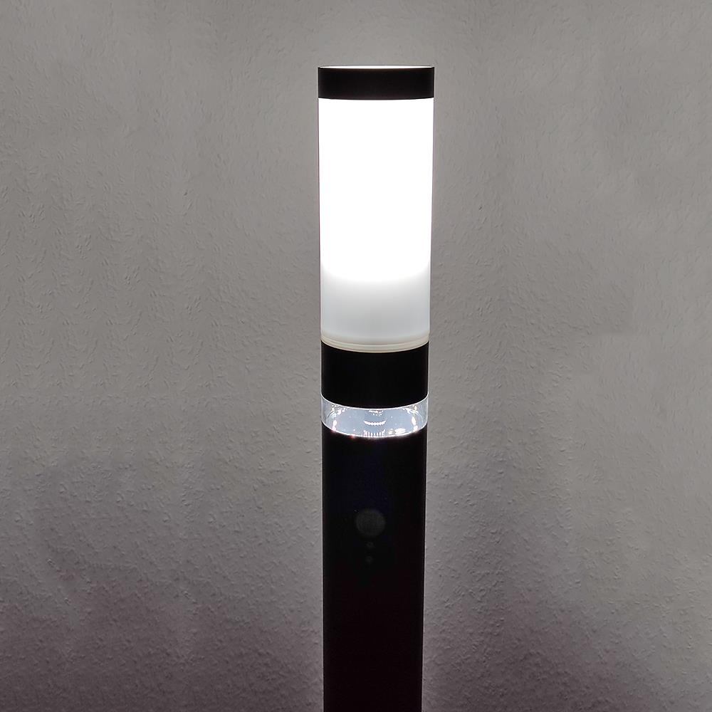 Edelstahl-Außen-Steh-Leuchte LISA schwarz mit Bewegungsmelder