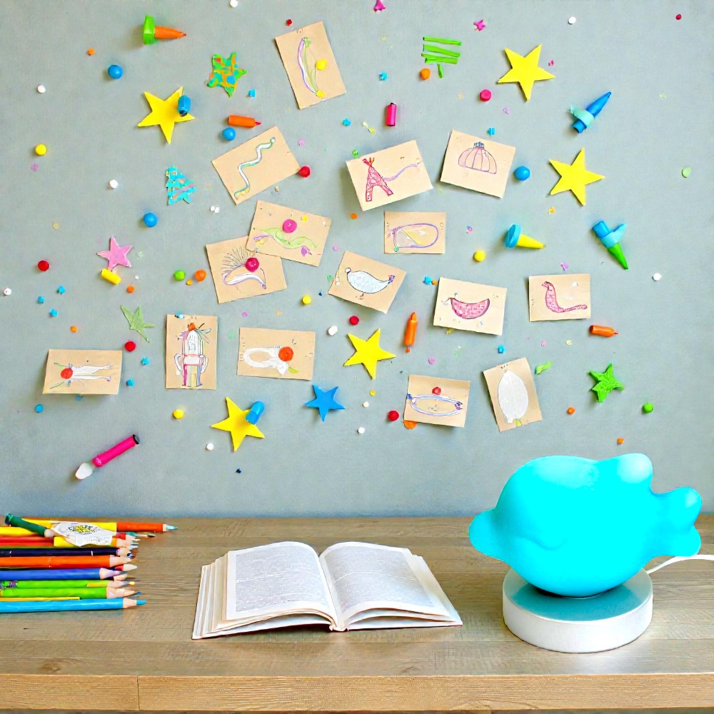  Vollglas-Tisch-Leuchte FABIUS FISCH türkis Dekolampe