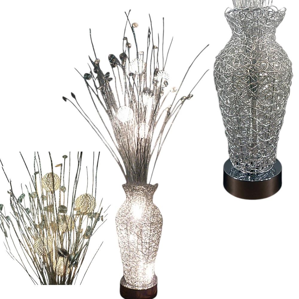 Stehleuchte OLIVIA  8 flammig aus Alu-Draht Standleuchte Blumenleuchte