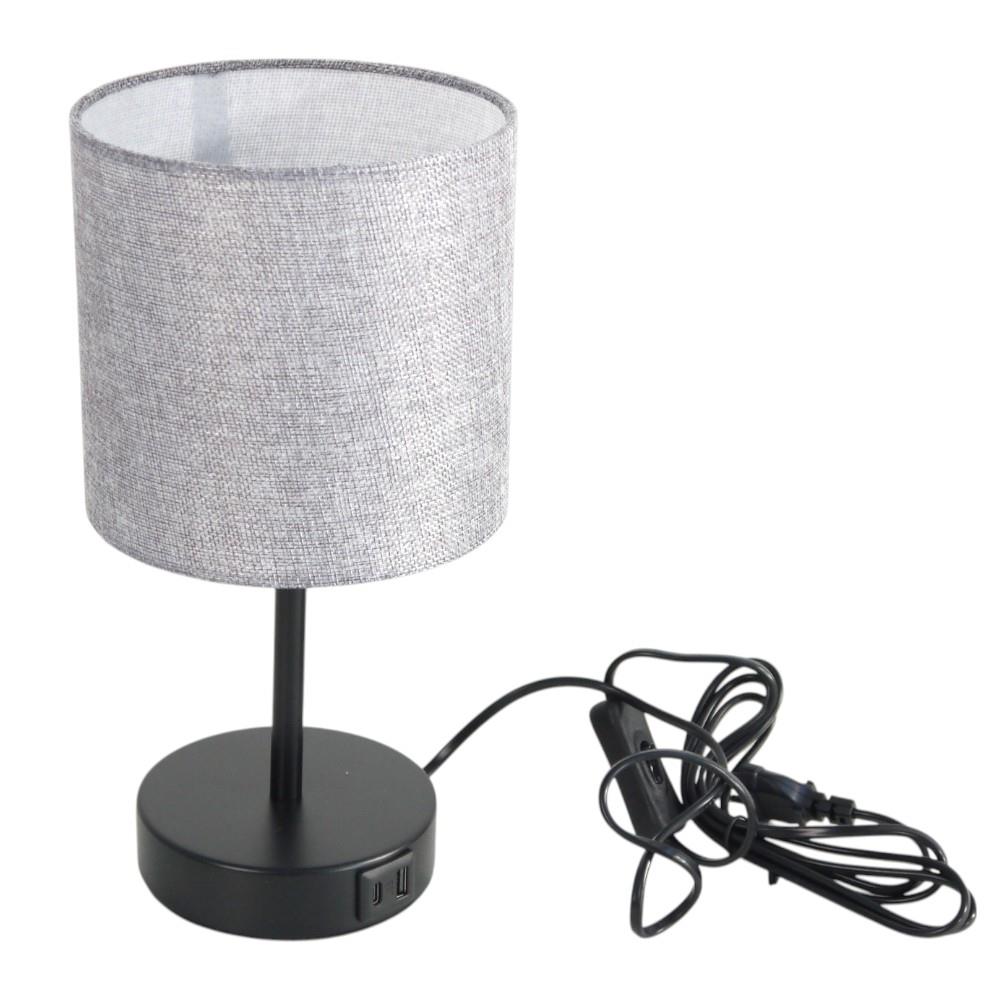 Tischleuchte Alan schwarz/grau USB Anschluss Tischleuchte Alan schwarz/grau USB Anschluss