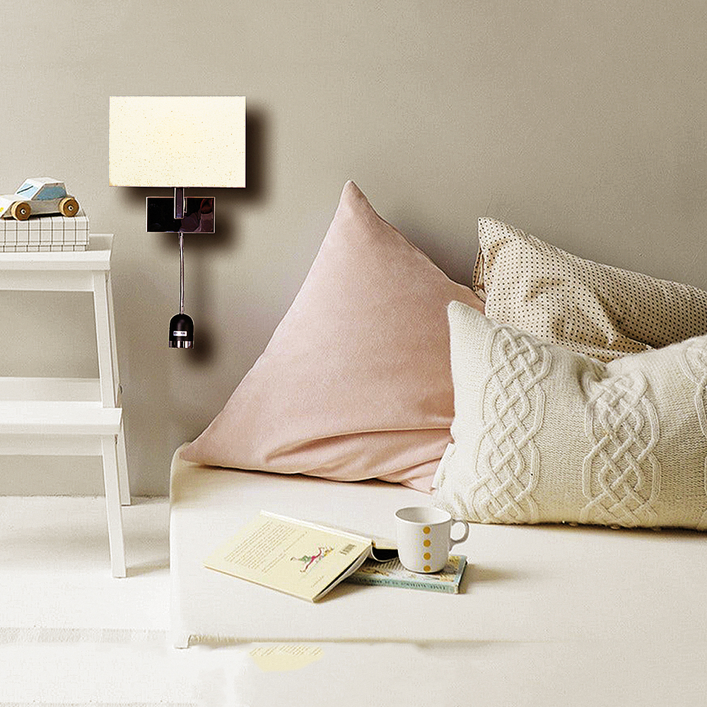 Wandleuchte DORIS mit Flex-Lesearm und Stoffschirm Wandlampe