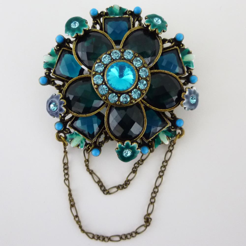 Kette-Collier-Brosche türkis Modeschmuck Halskette