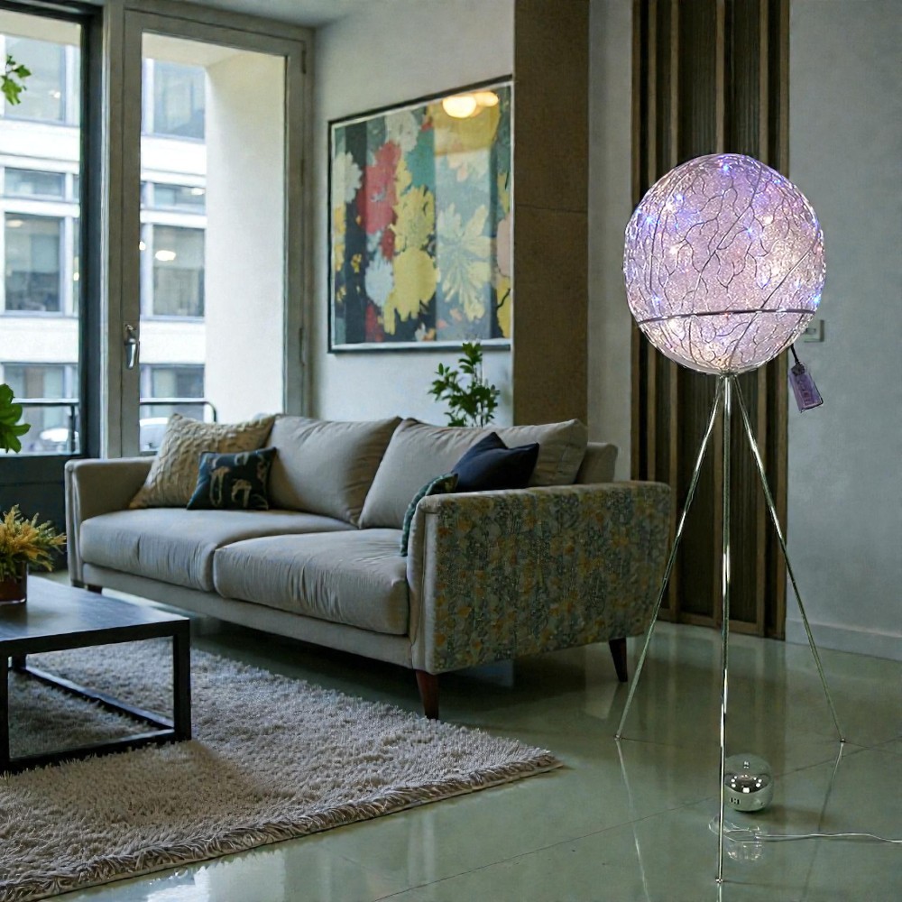 LED + Halogen Stehleuchte ALINA Kugelleuchte Standleuchte