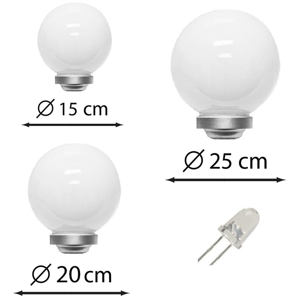 Solar-Kugel-Dekoleuchte OLA 15+20+25cm