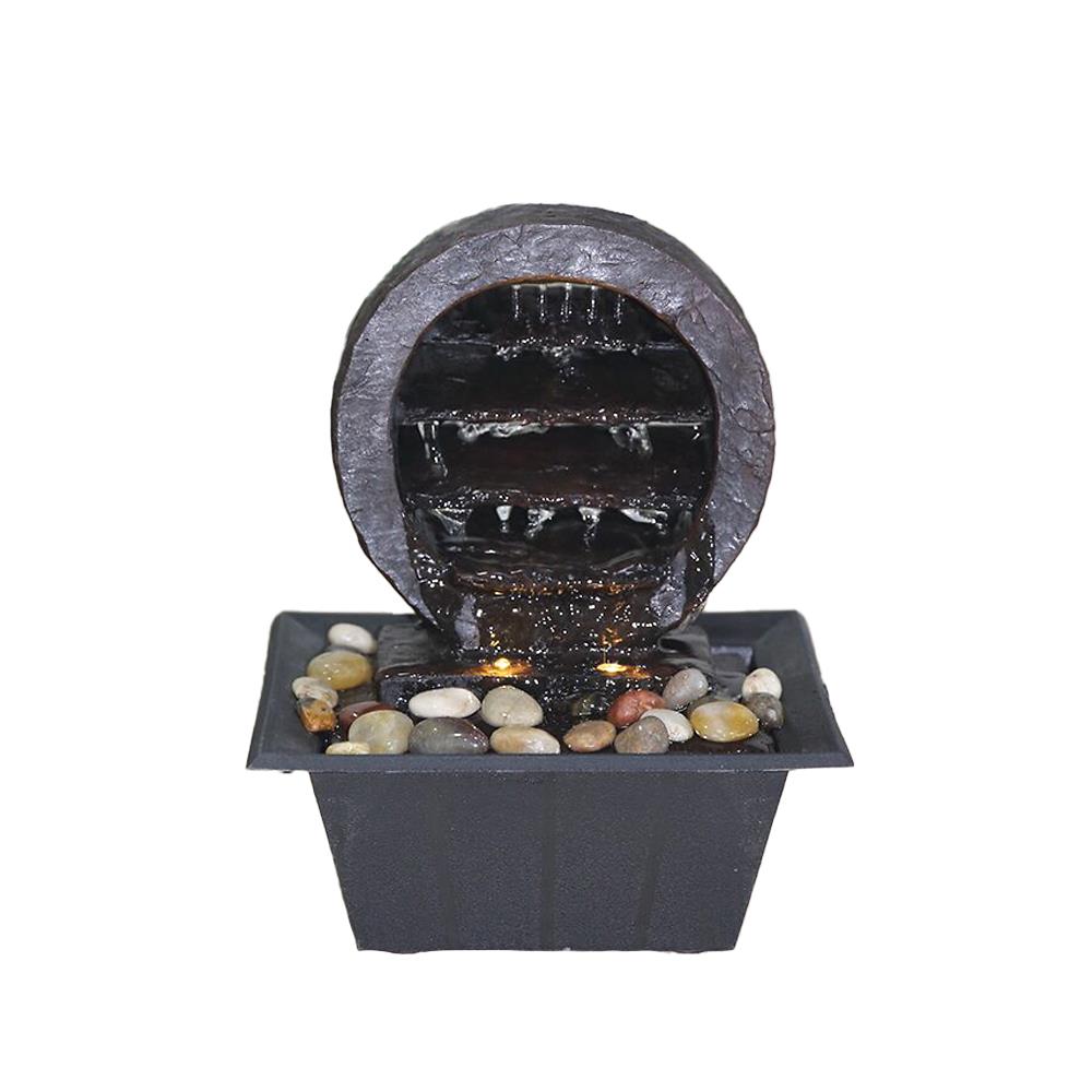 Zimmer-Spring-Brunnen Tischbrunnen Zen mit LED Beleuchtung Raumbefeuchter 