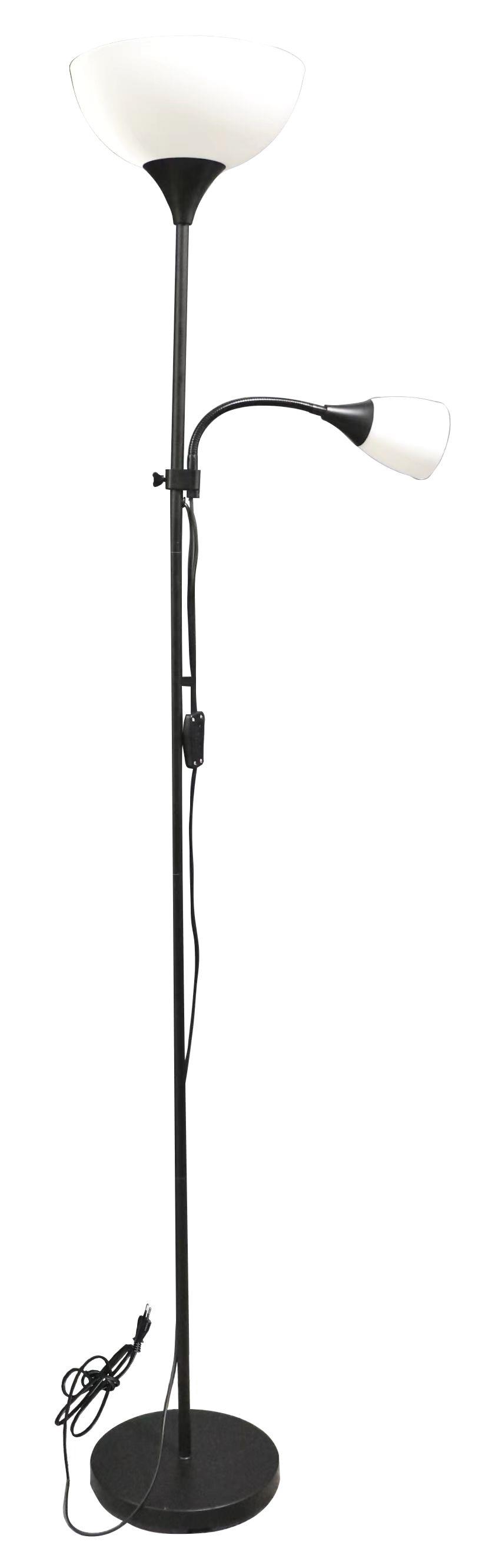 Stehleuchte Kora schwarz Fluter E27 + Leseleuchte E14