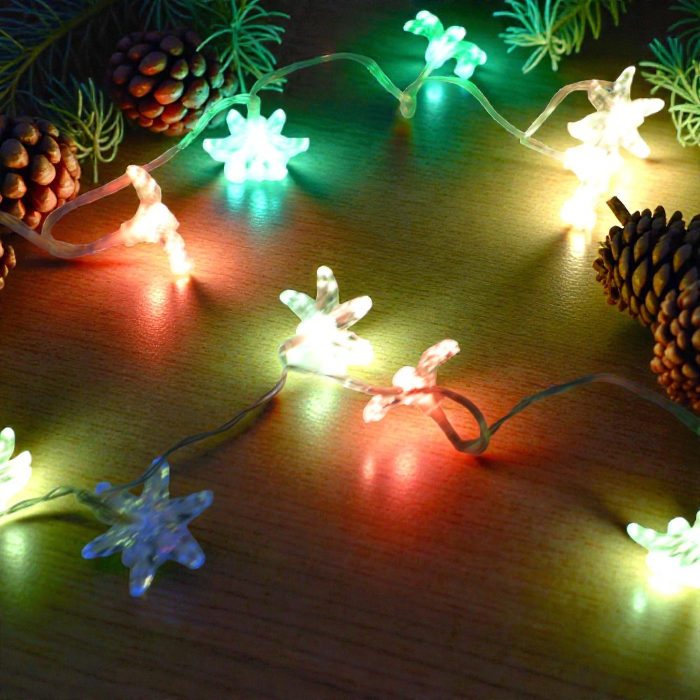 LED Lichterkette BLUME 10 flammig Dekoleuchte batteriebetrieben