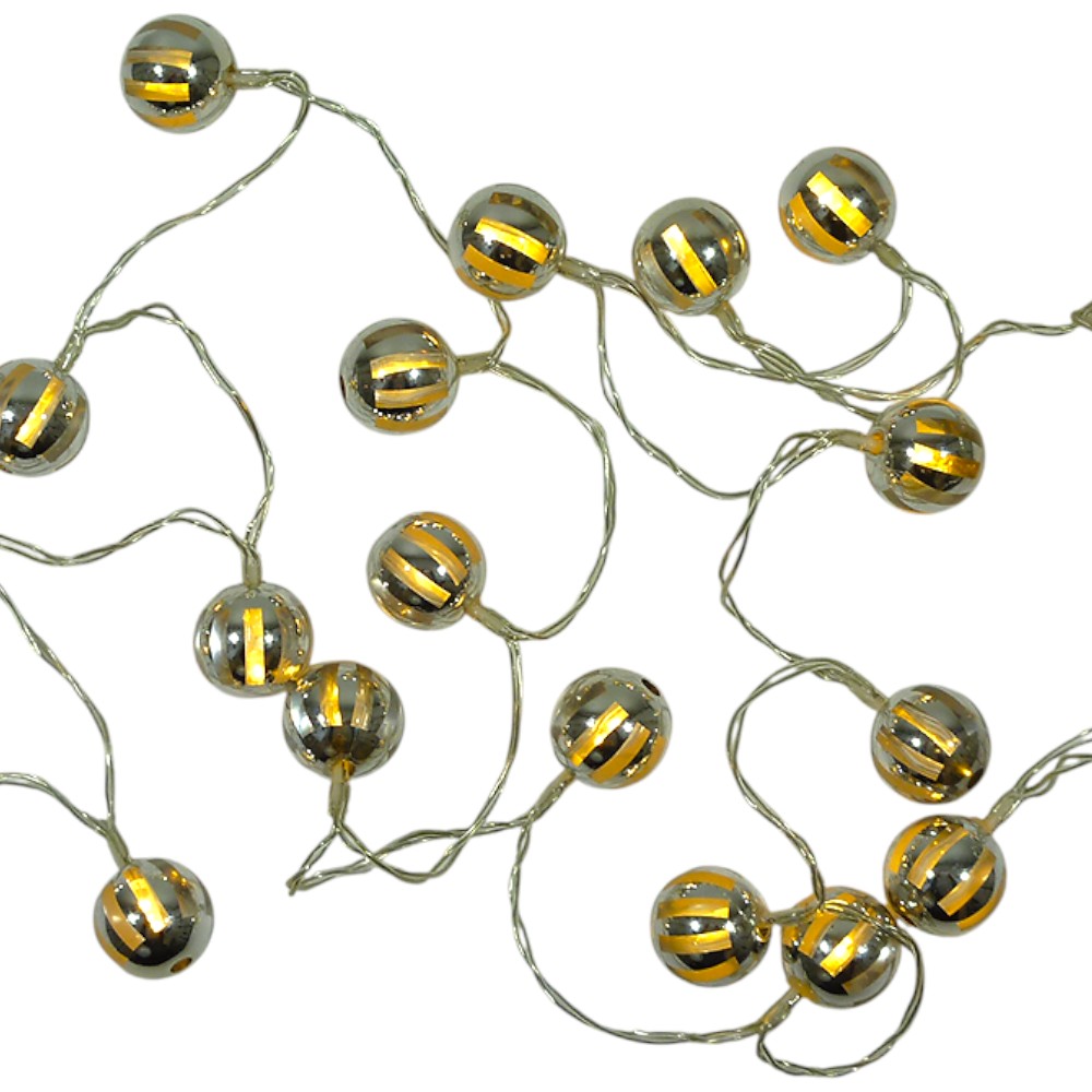 LED Lichterkette Glanzkugeln 20 flammig batteriebetrieben Dekoleuchte