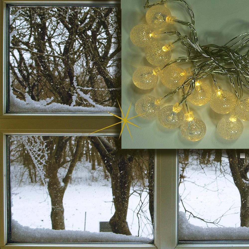 LED Lichterkette Ball 20-flammig batteriebetrieben warmweiß