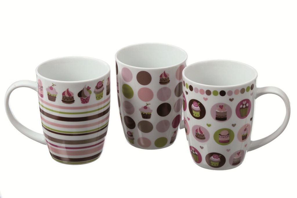 3 x Kaffeebecher CANDY Kaffee-Porzellan Tassen