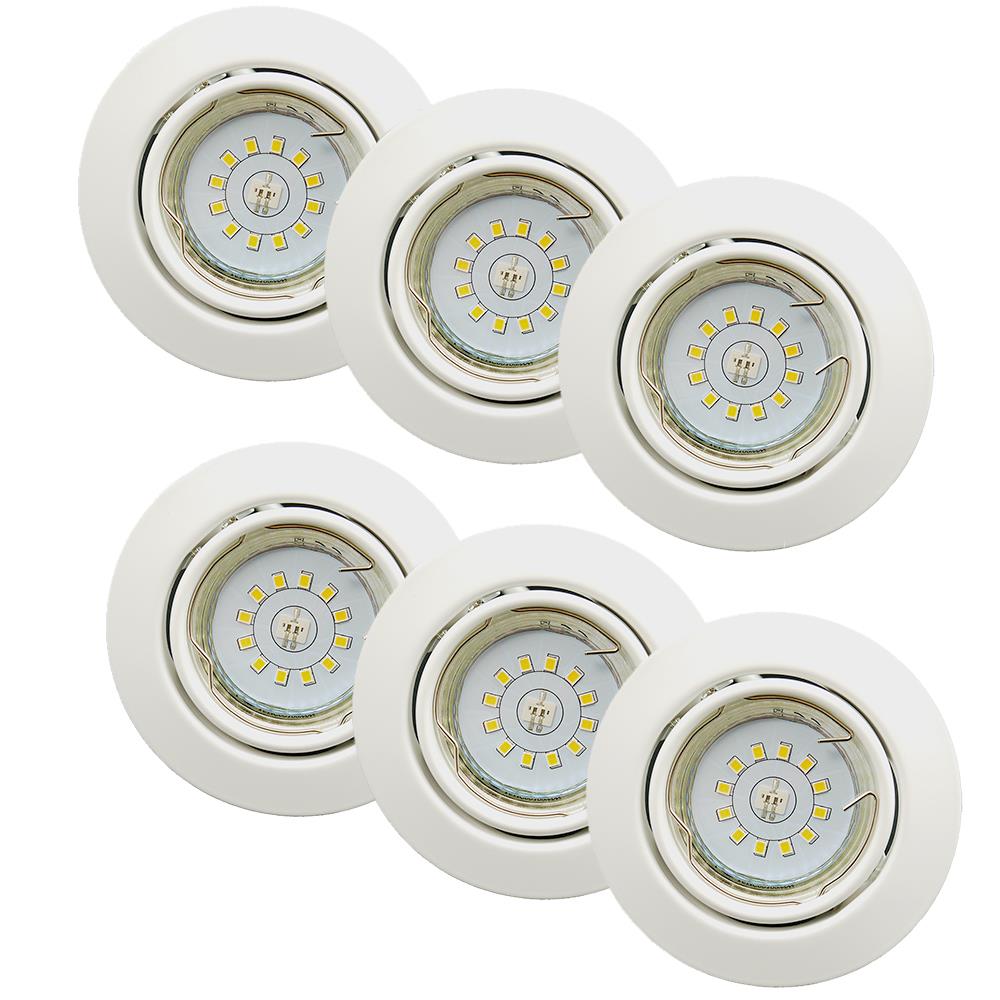 6 x LED Einbauleuchte weiß rund schwenkbar GU10 3Watt Deckenlampe