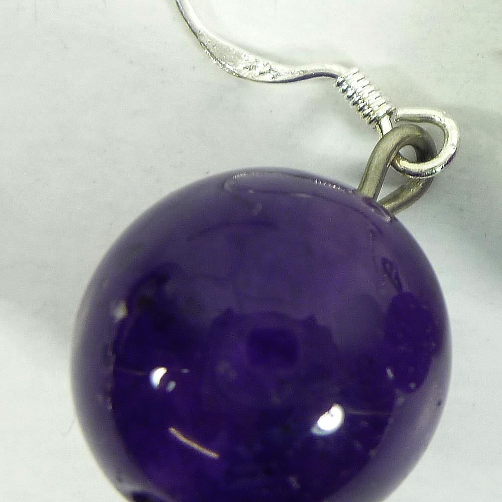 Wunderschöne modische Ohrhänger mit Kugeln aus Amethyst-Edelsteinen Ohrschmuck
